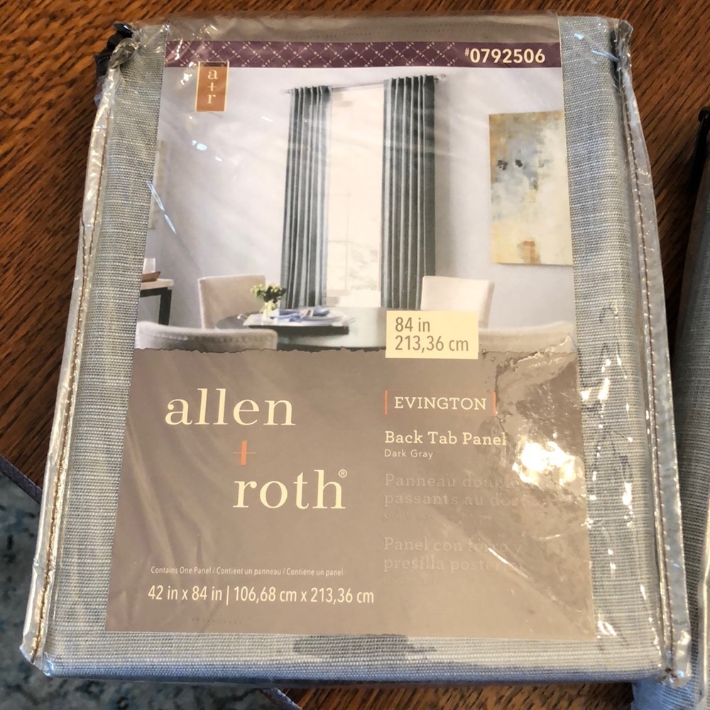Allen & Roth Back Tab Pair Panels Dark Gray